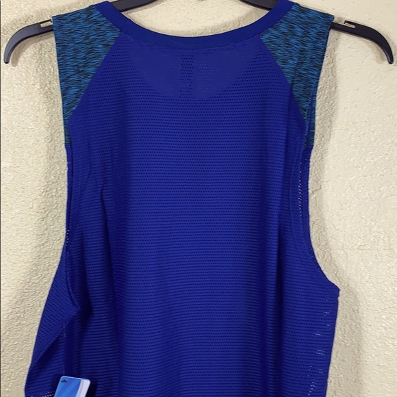 Tank Top Activewear M Dark Blue Mesh ShoActive Pullover Stretchy - Picture 7 of 8